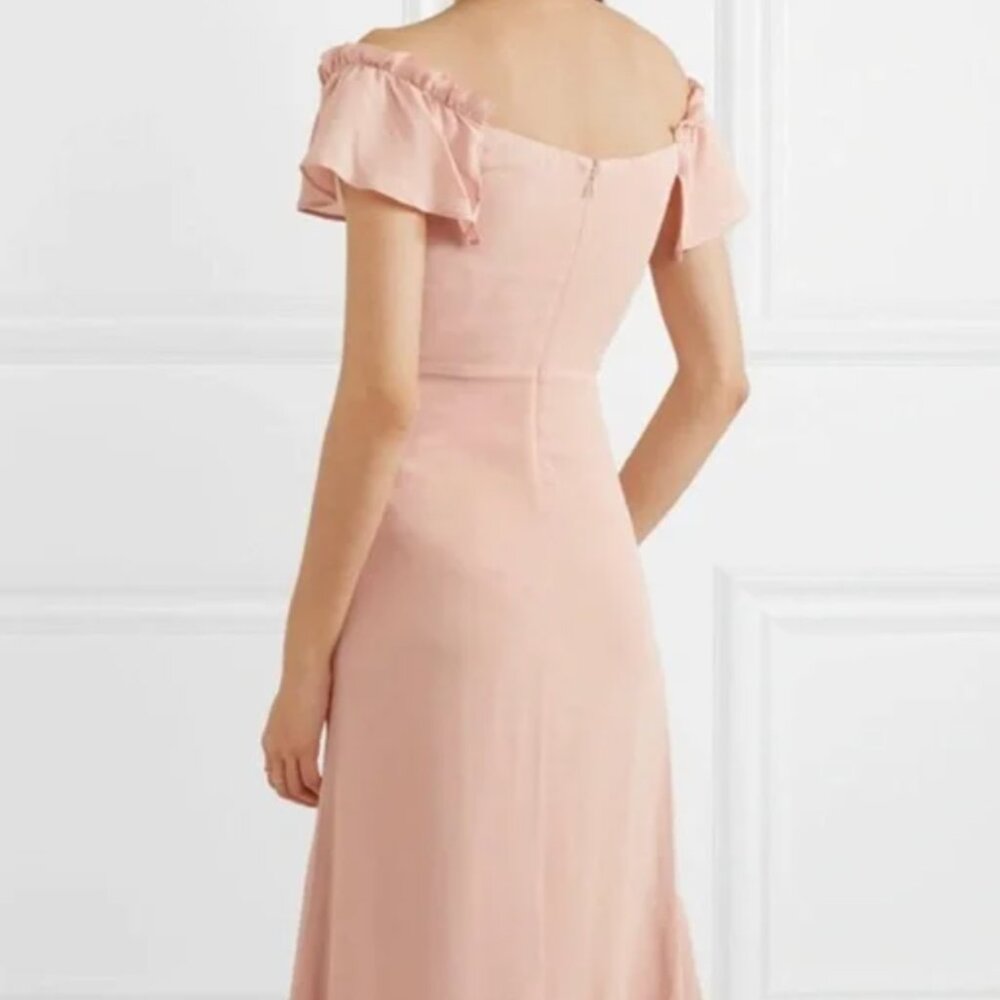 Reformation Butterfly Midi Flutter Sleeve Dress in Blush - Picture 3 of 16